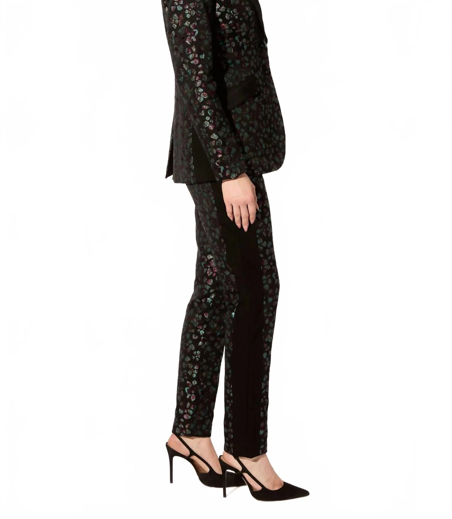 Arbora Jacquard Straight Leg Pants In Currant Multi - Image 2