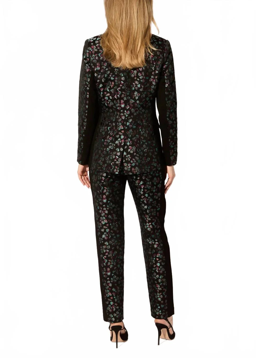 Arbora Jacquard Straight Leg Pants In Currant Multi - Image 3