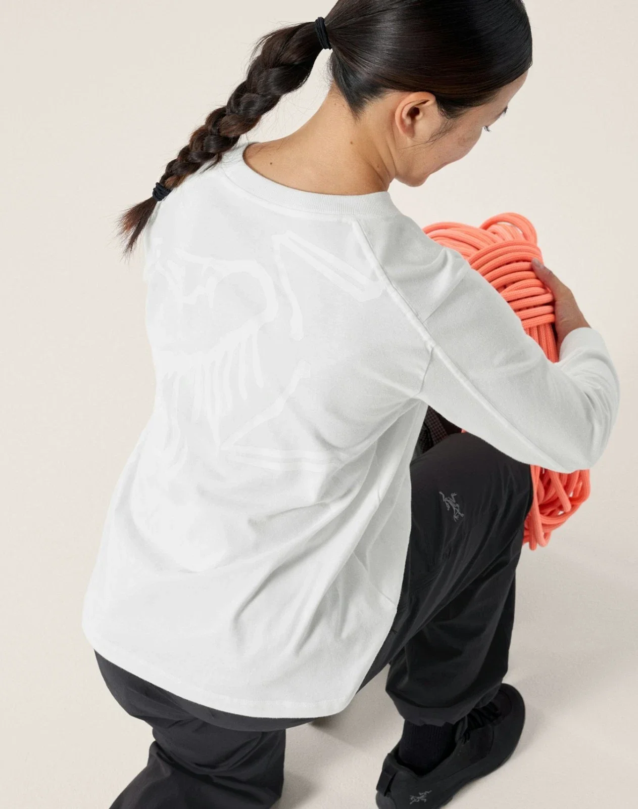Arc'teryx Kragg Cotton Bird Top Women's White Long Sleeve Crew Neck GBO2657 - Image 3