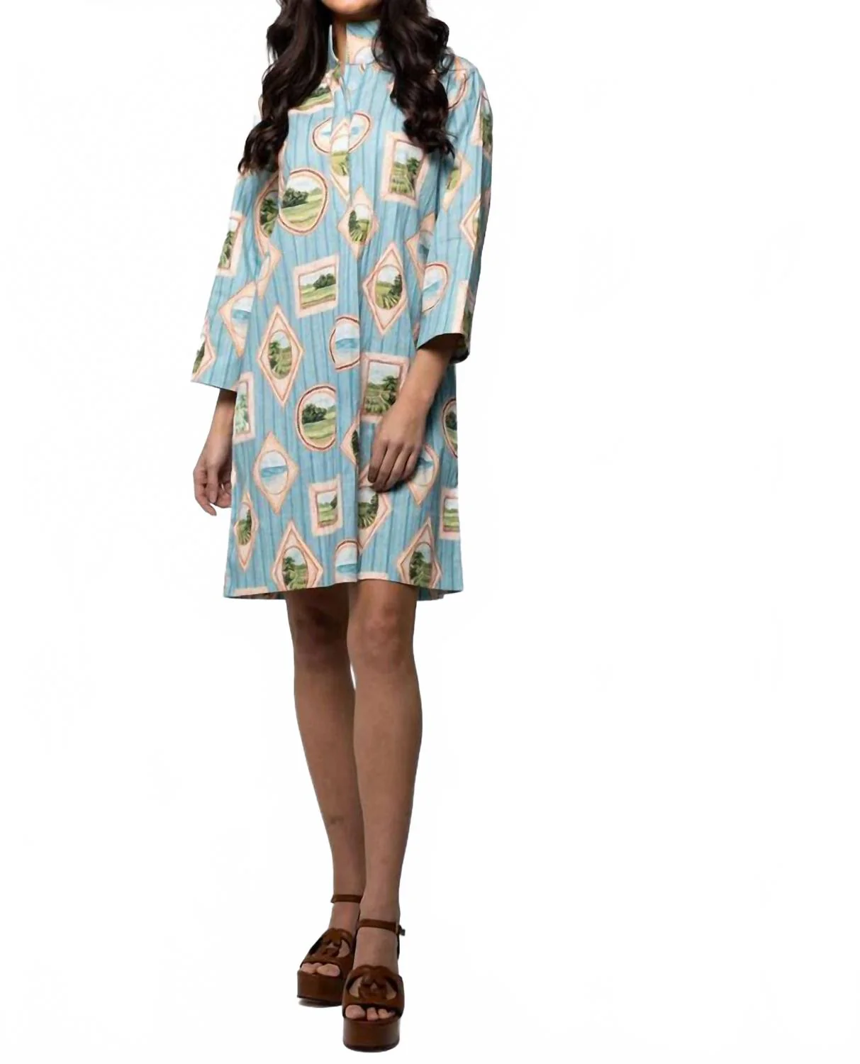 Arden Dress In Framed Italian Scapes - Image 2