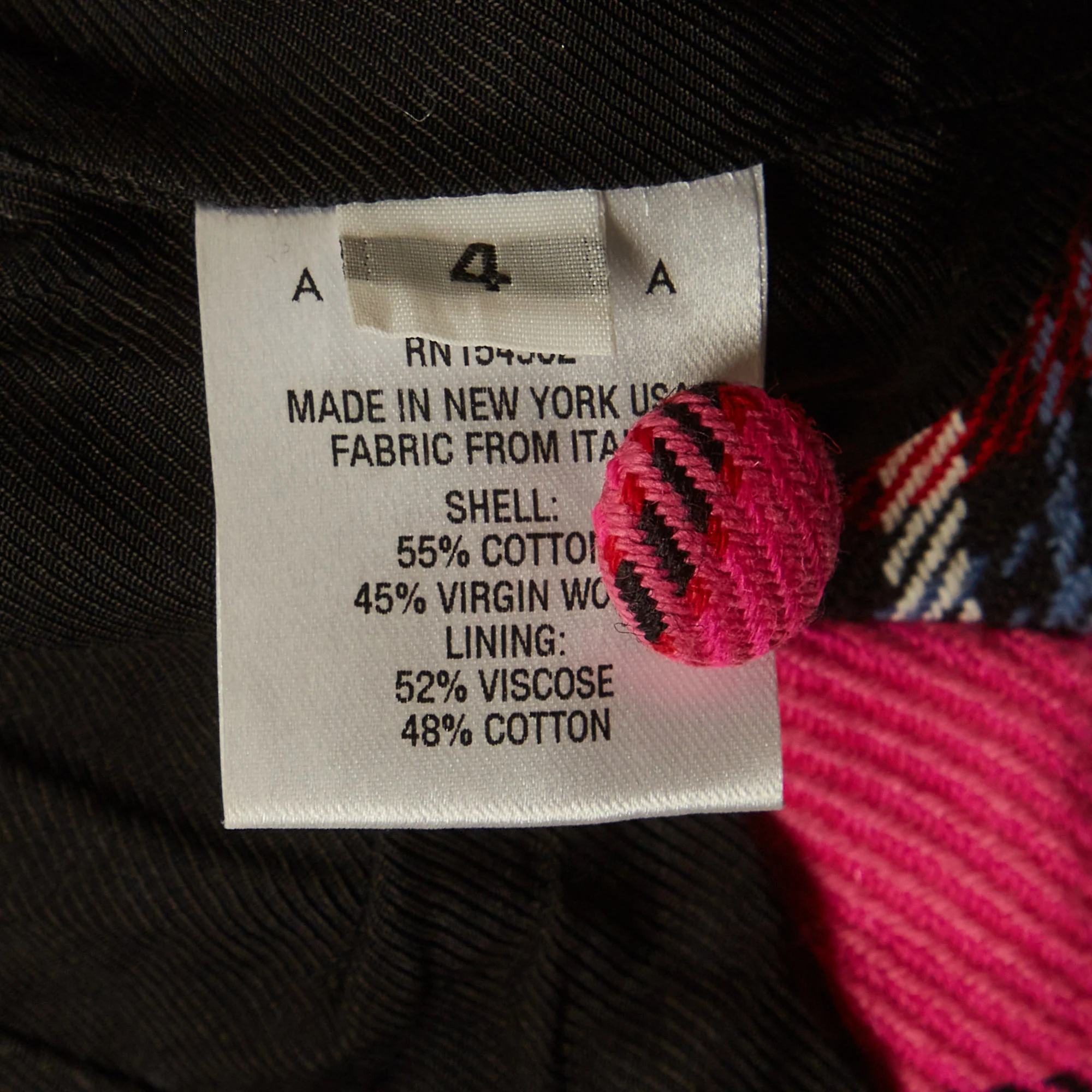 Area Pink Plaid Cotton Chain Detail Jacket - Image 6