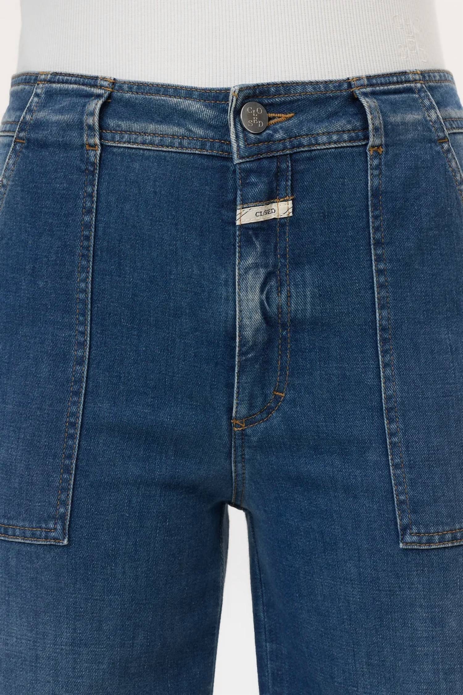 Aria Flared Jeans In Dark Blue - Image 3