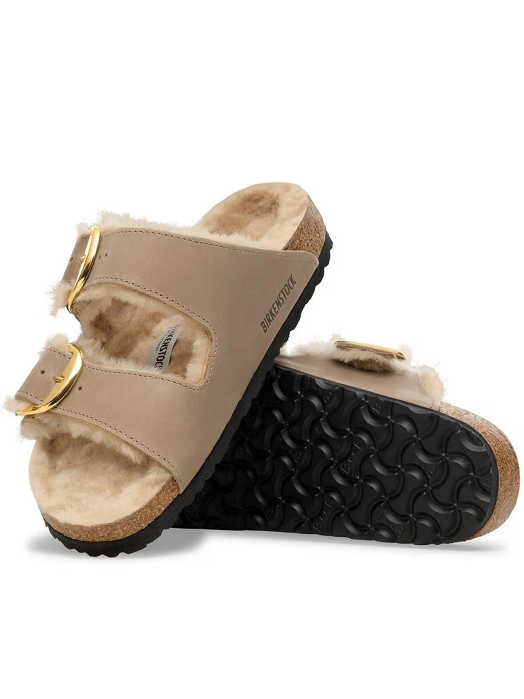 Arizona Big Buckle Shearling-Lined Sandals - Image 3