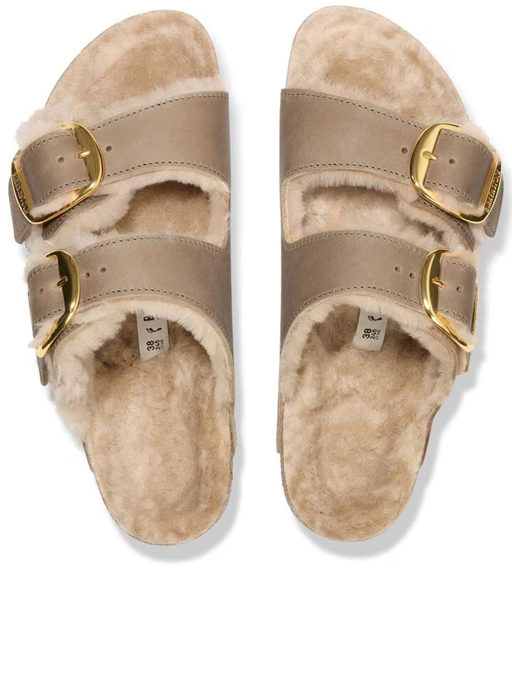 Arizona Big Buckle Shearling-Lined Sandals - Image 4
