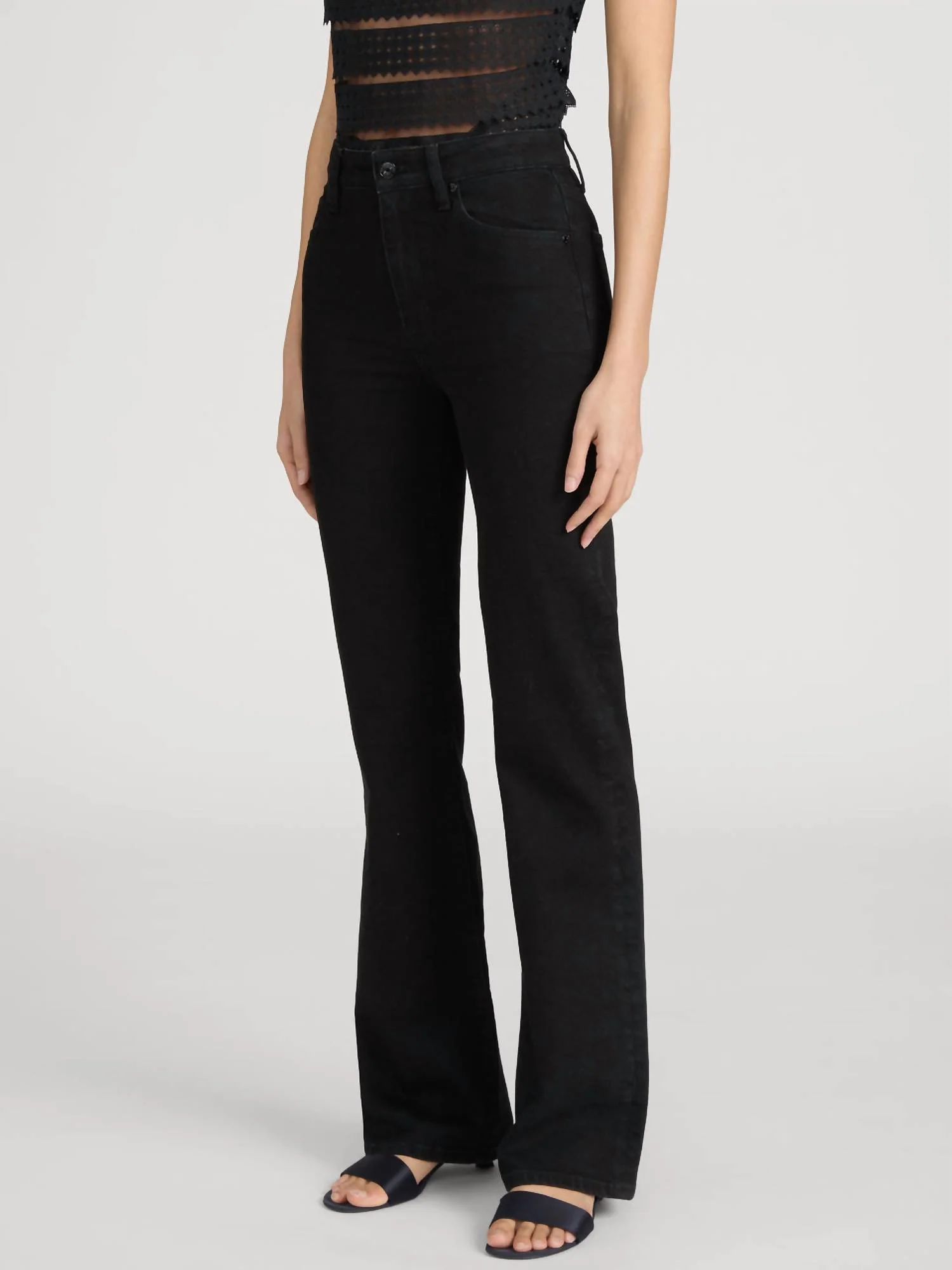 Arrow High Rise Bootcut Jeans In Black - Image 3