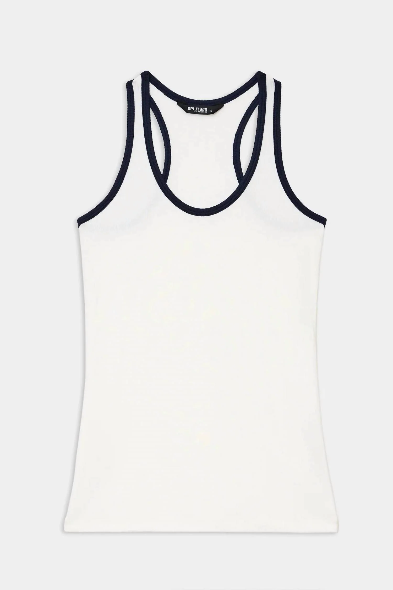 Ashby Rib Tank In White/indigo - Image 4