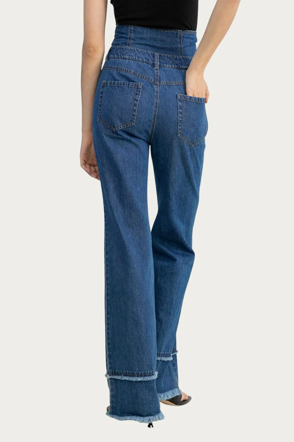Ashlyn Double-Waisted Layered High-Rise Jeans In Blue - Image 2