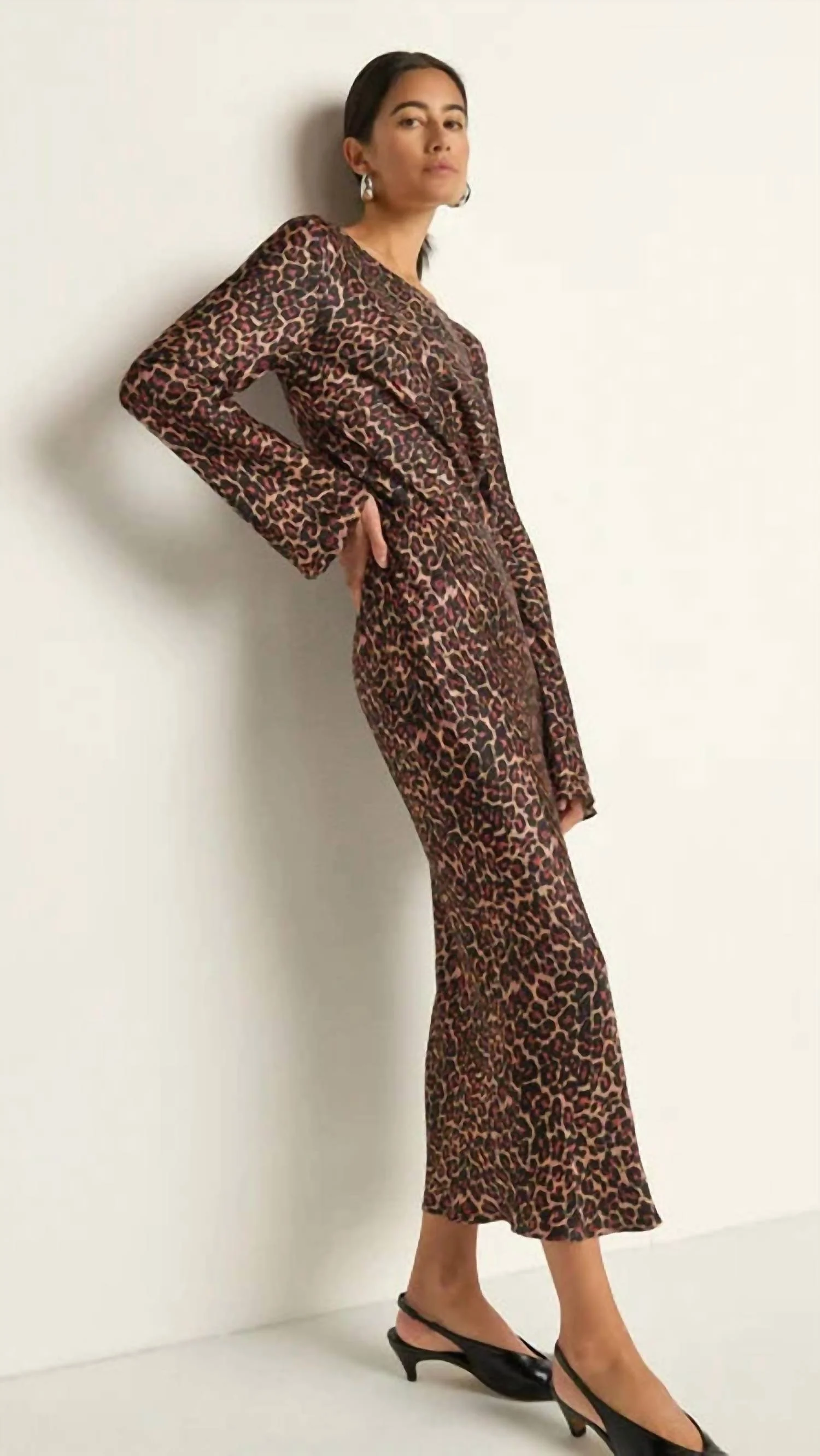 Assaka Midi Dress In Leopard