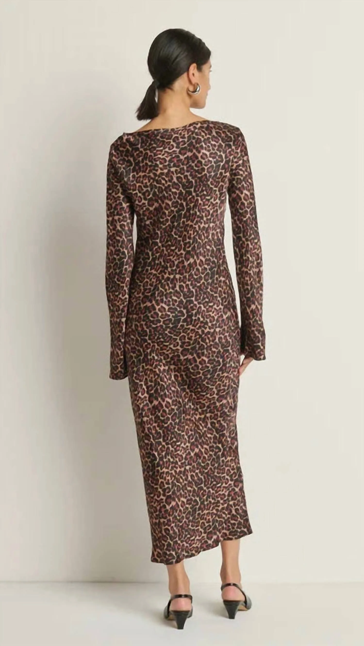 Assaka Midi Dress In Leopard - Image 3