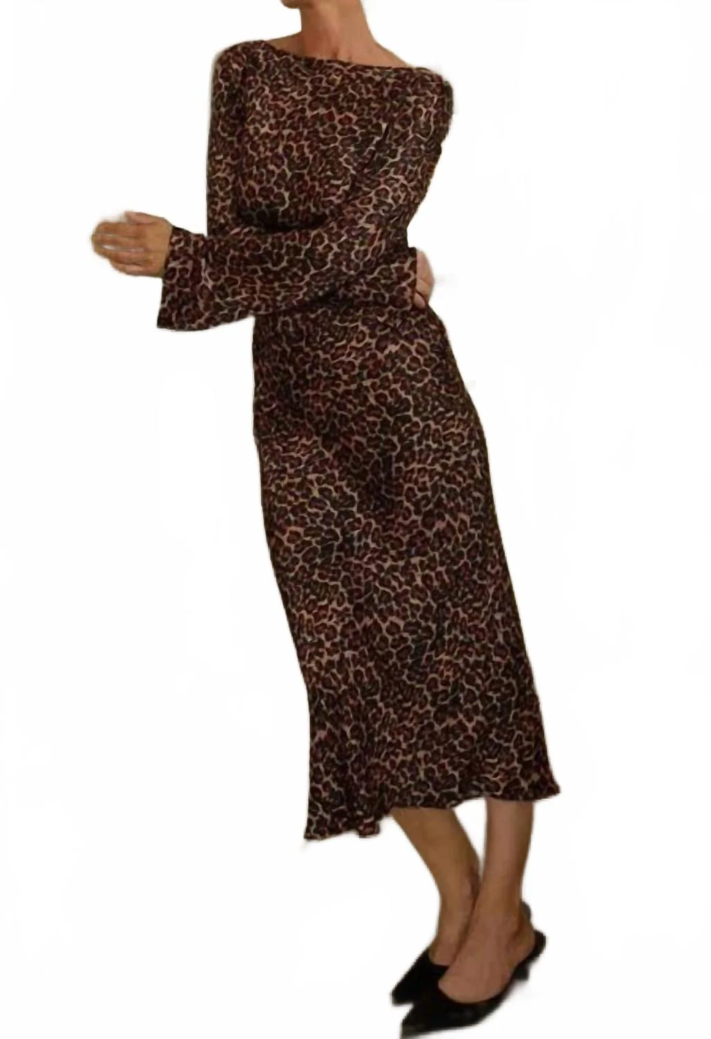 Assaka Midi Dress In Leopard - Image 5
