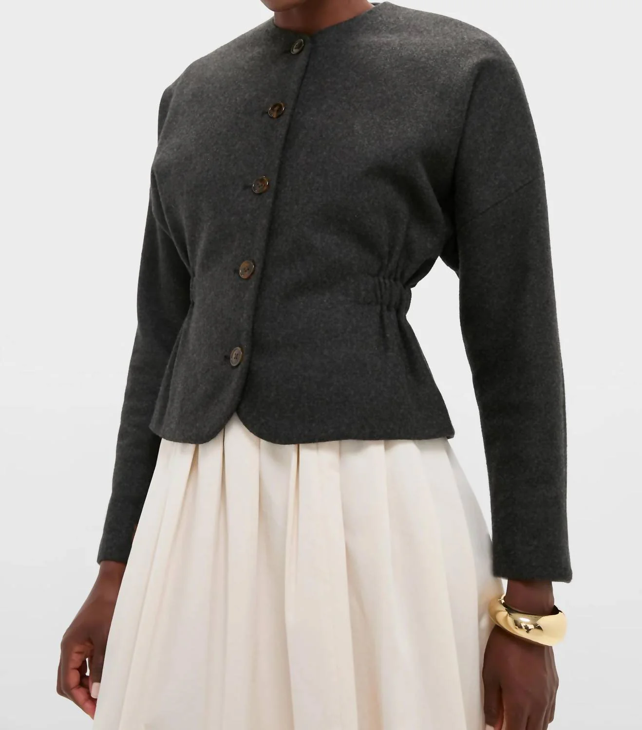 Atelier Cinch Jacket In Charcoal Light
