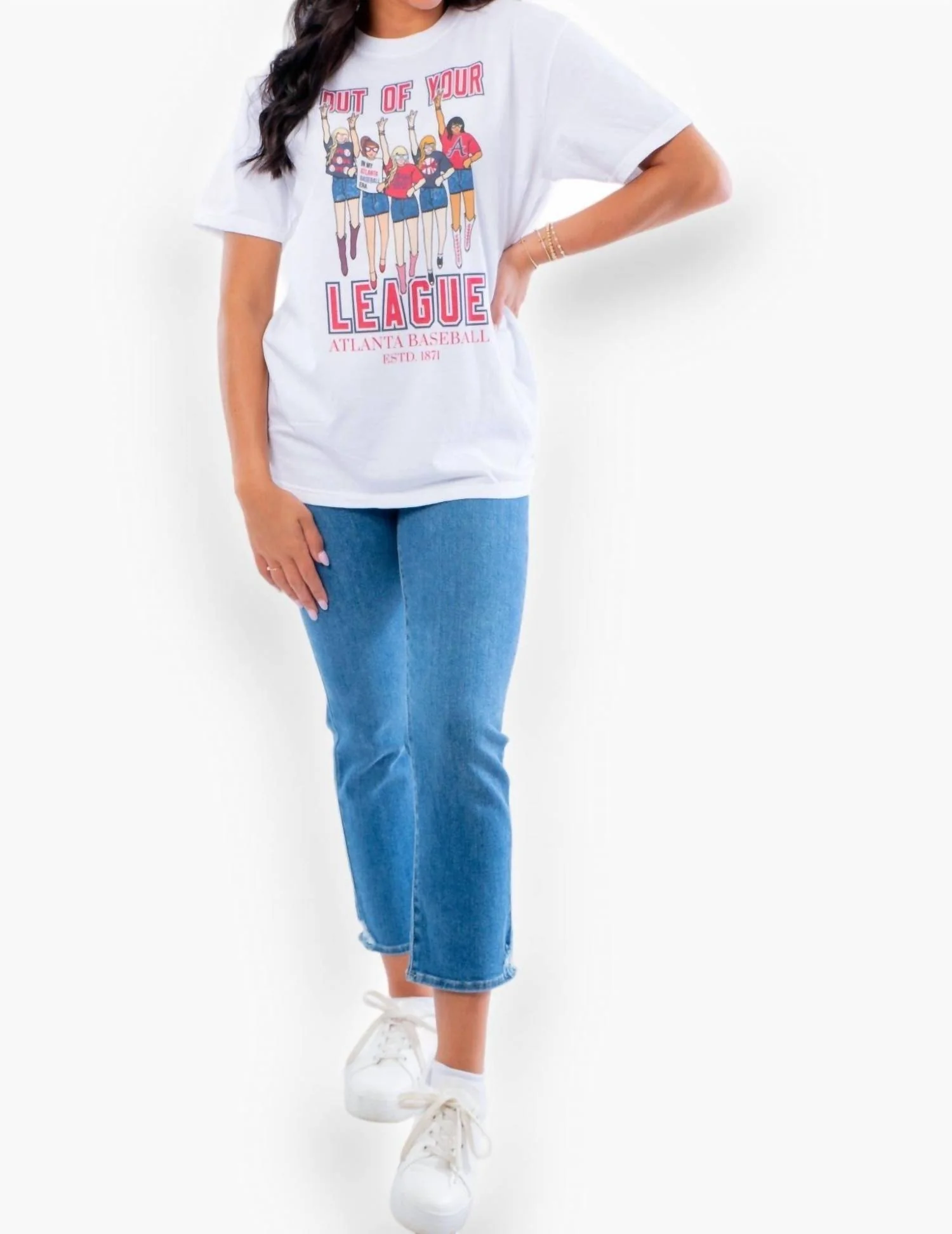 Atlanta Baseball Tee In White - Image 5