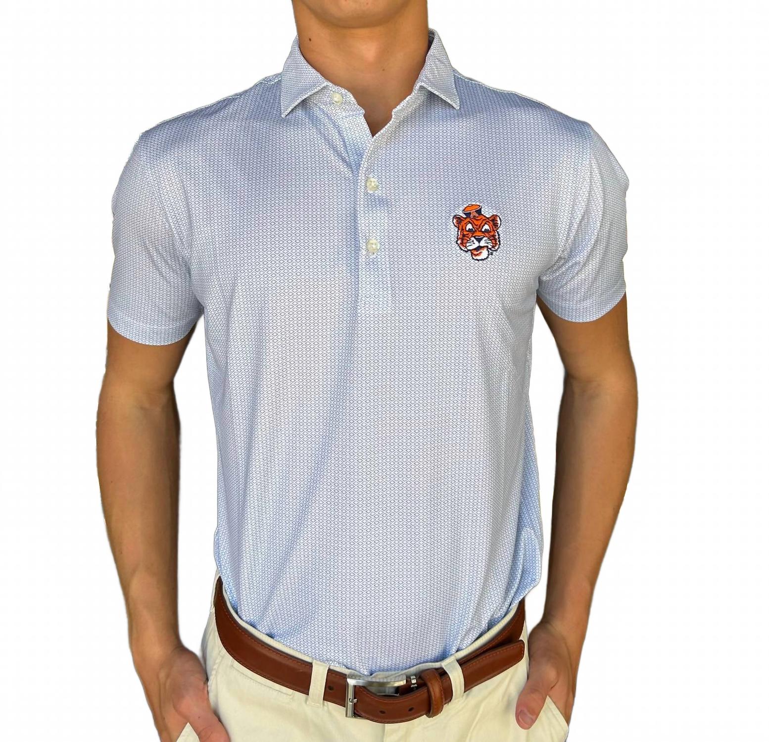 Auburn Slade Perf Polo In Blue