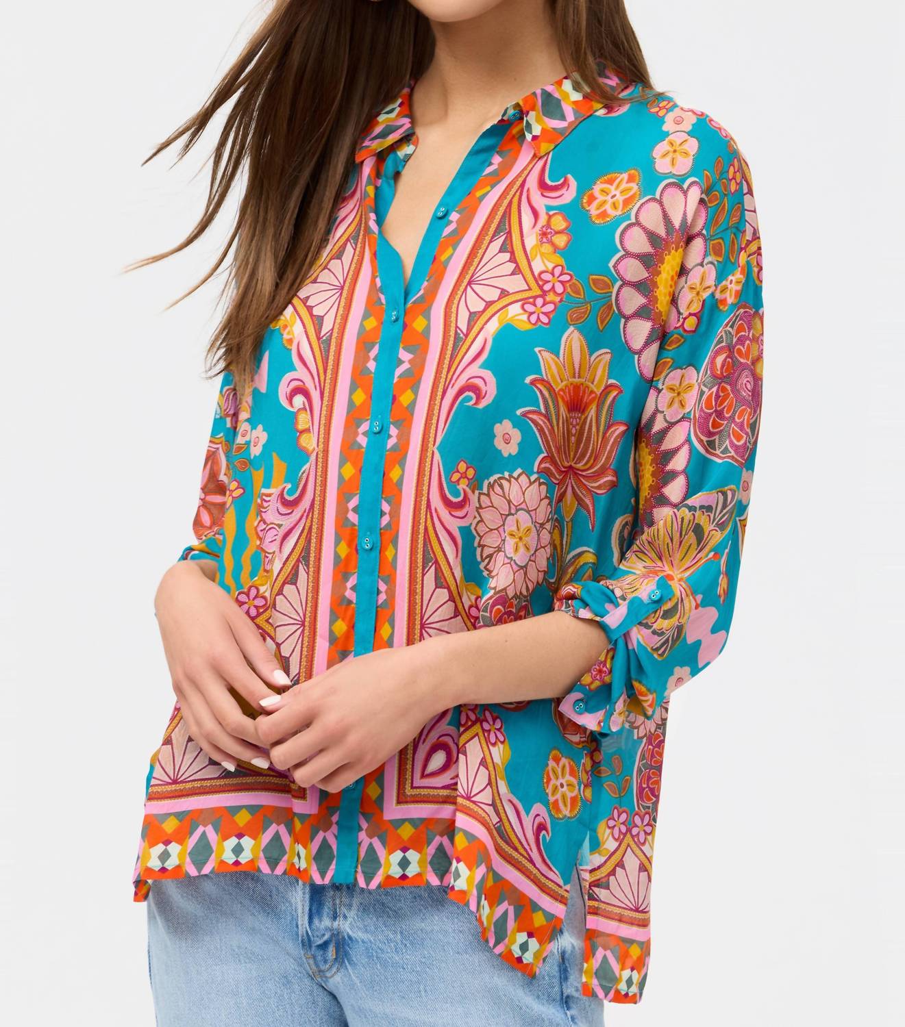 Audrey Button Up Shirt In Dark Endora