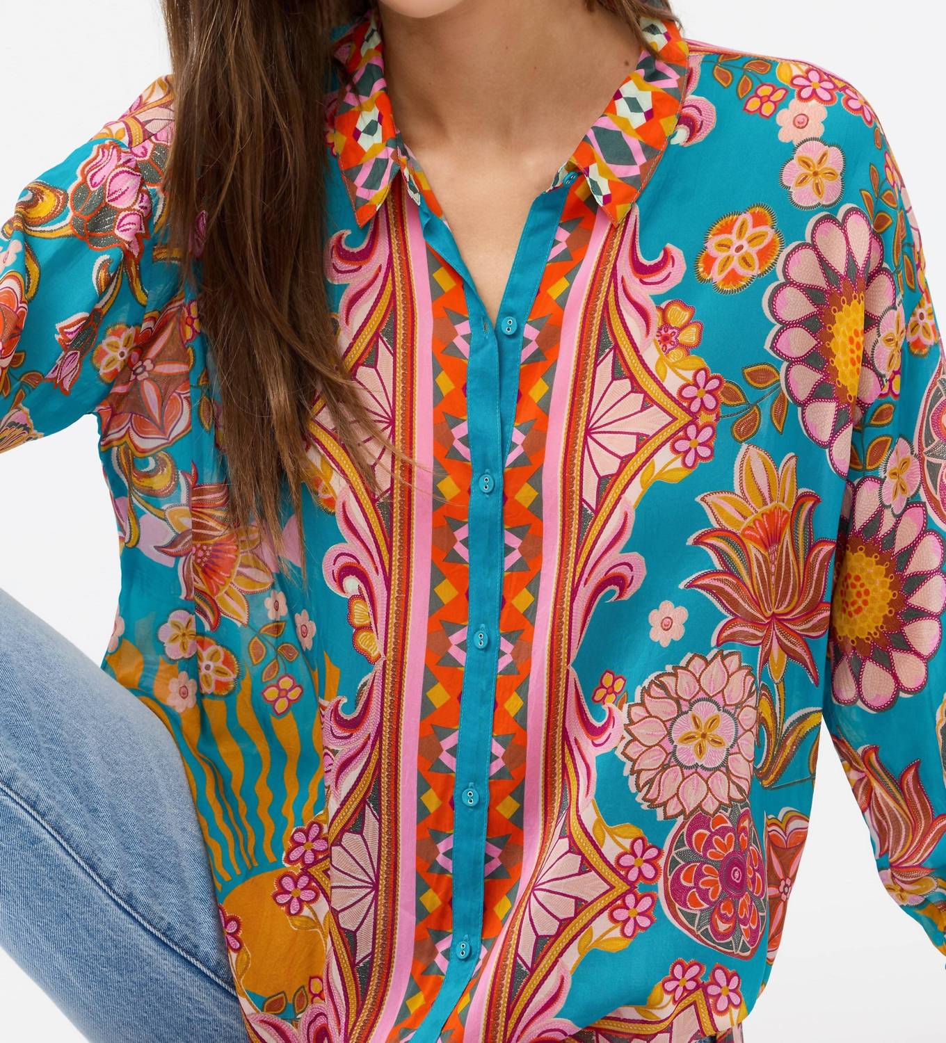 Audrey Button Up Shirt In Dark Endora - Image 4