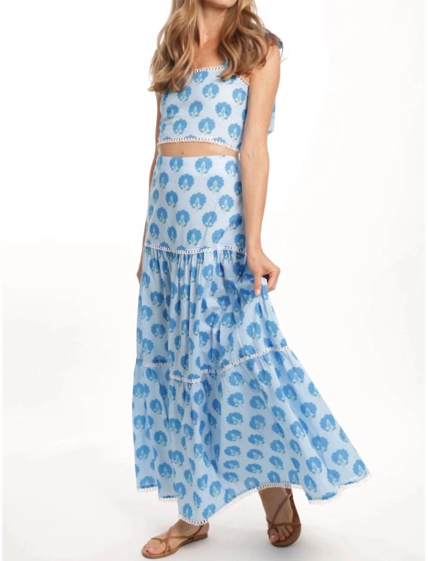 Aurelia Maxi Skirt In Deep Blue - Image 3