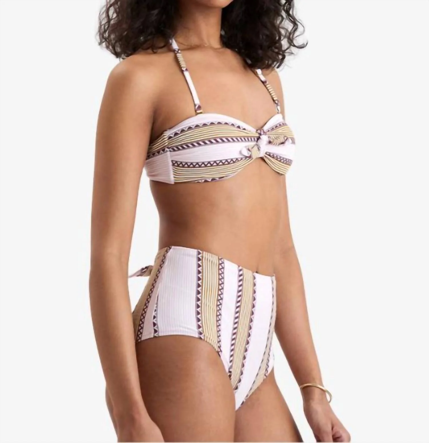 Ava Bandeau Bikini Top In Munit Pink - Image 3