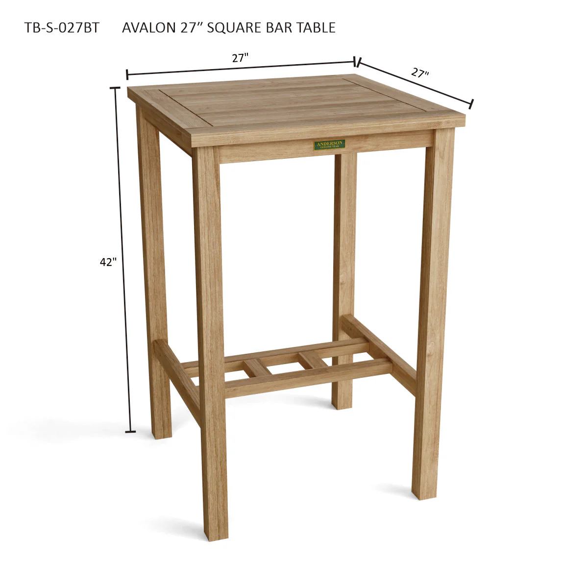 Avalon 27" Square Bar Table - Image 3