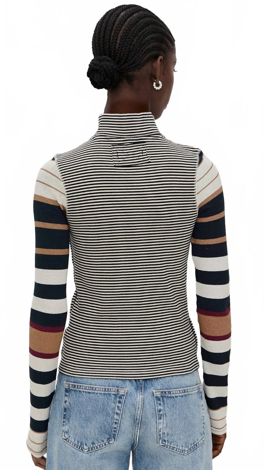 Avery Zip Up Top In Black Combo - Image 3