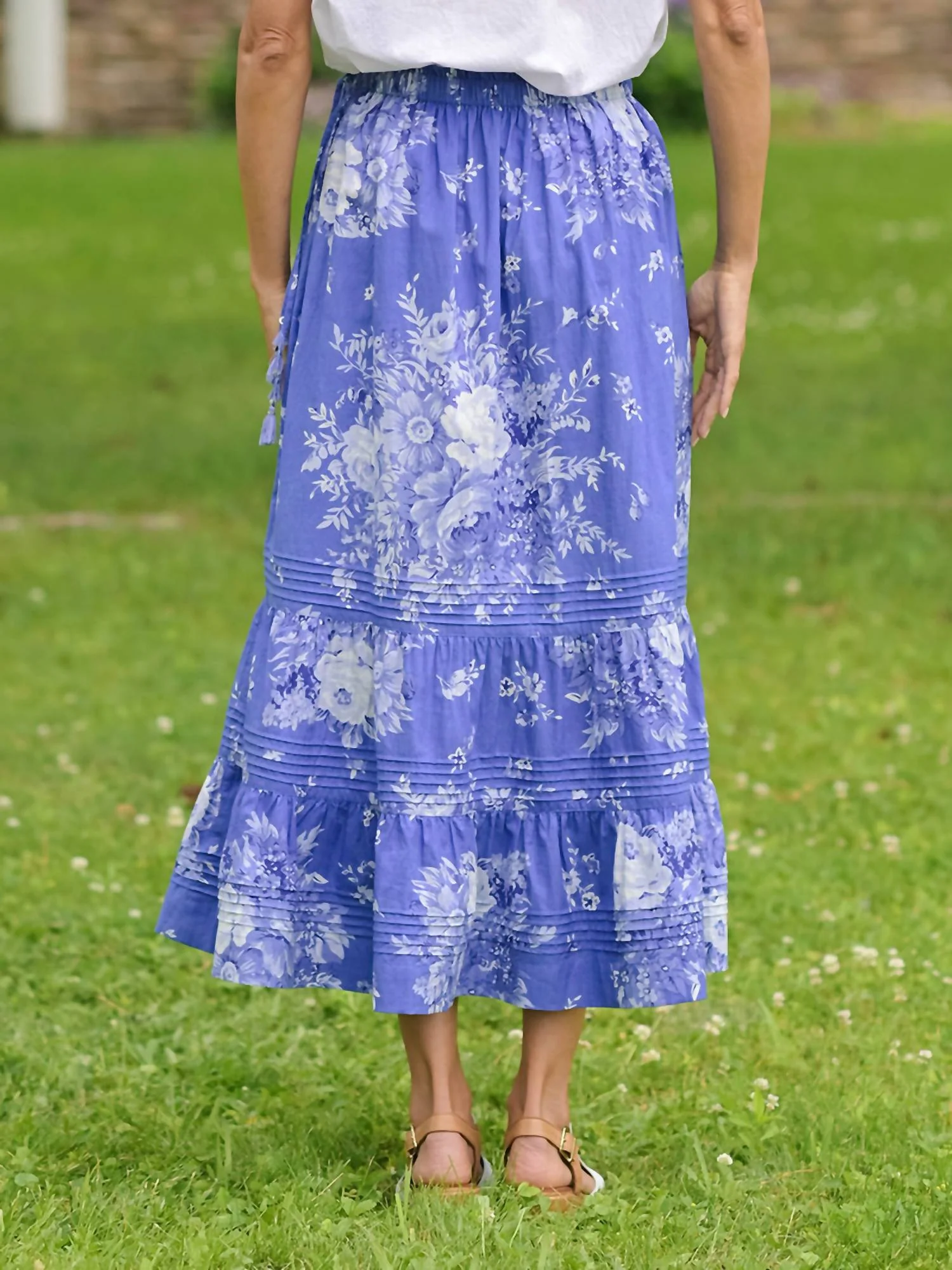 Avonlea Pintuck Skirt In Blue - Image 2