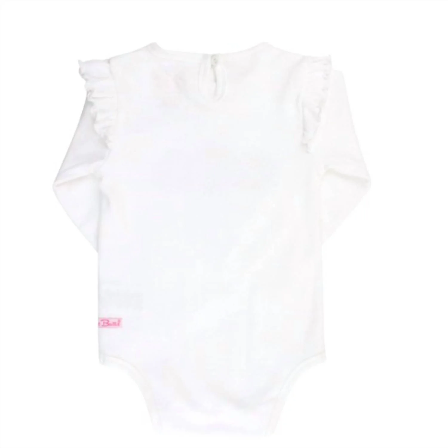 Baby Girls Henley Flutter Onesie In White - Image 2