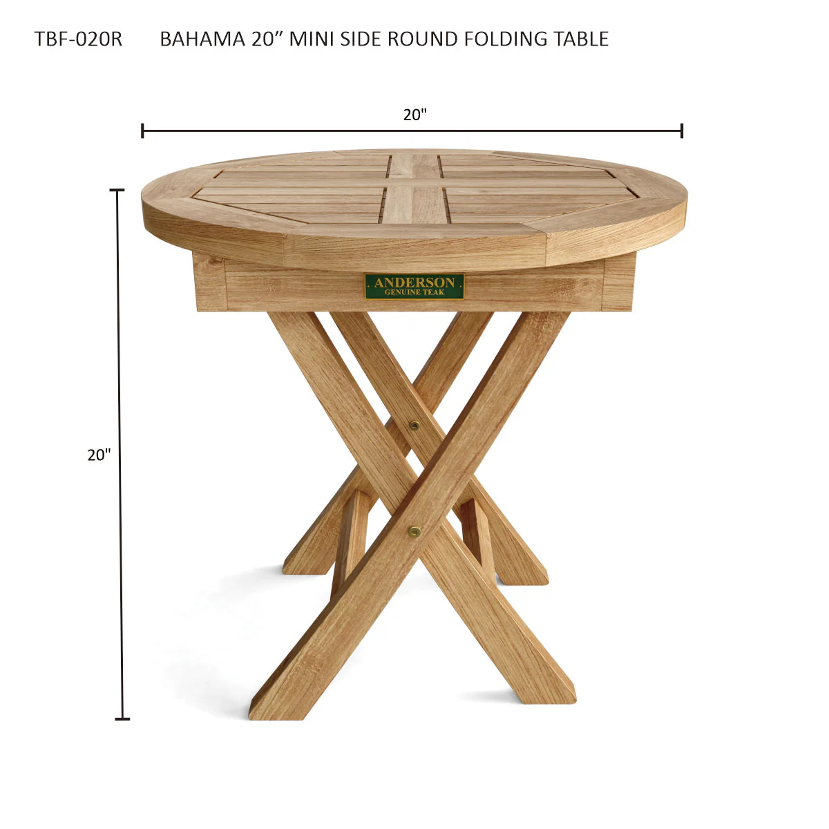Bahama 20" Mini Side Round Folding Table - Image 3