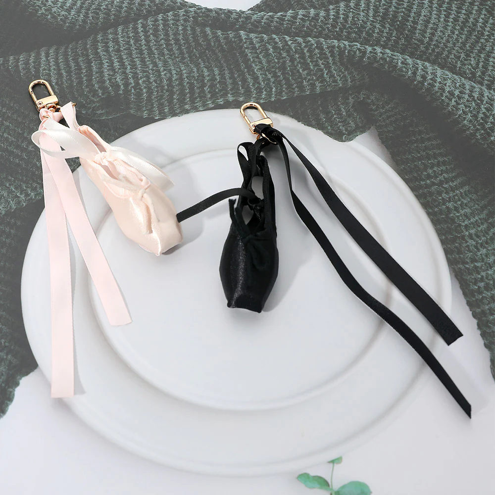 Ballet Shoe Ribbon Keychain Bag Charm - Image 3