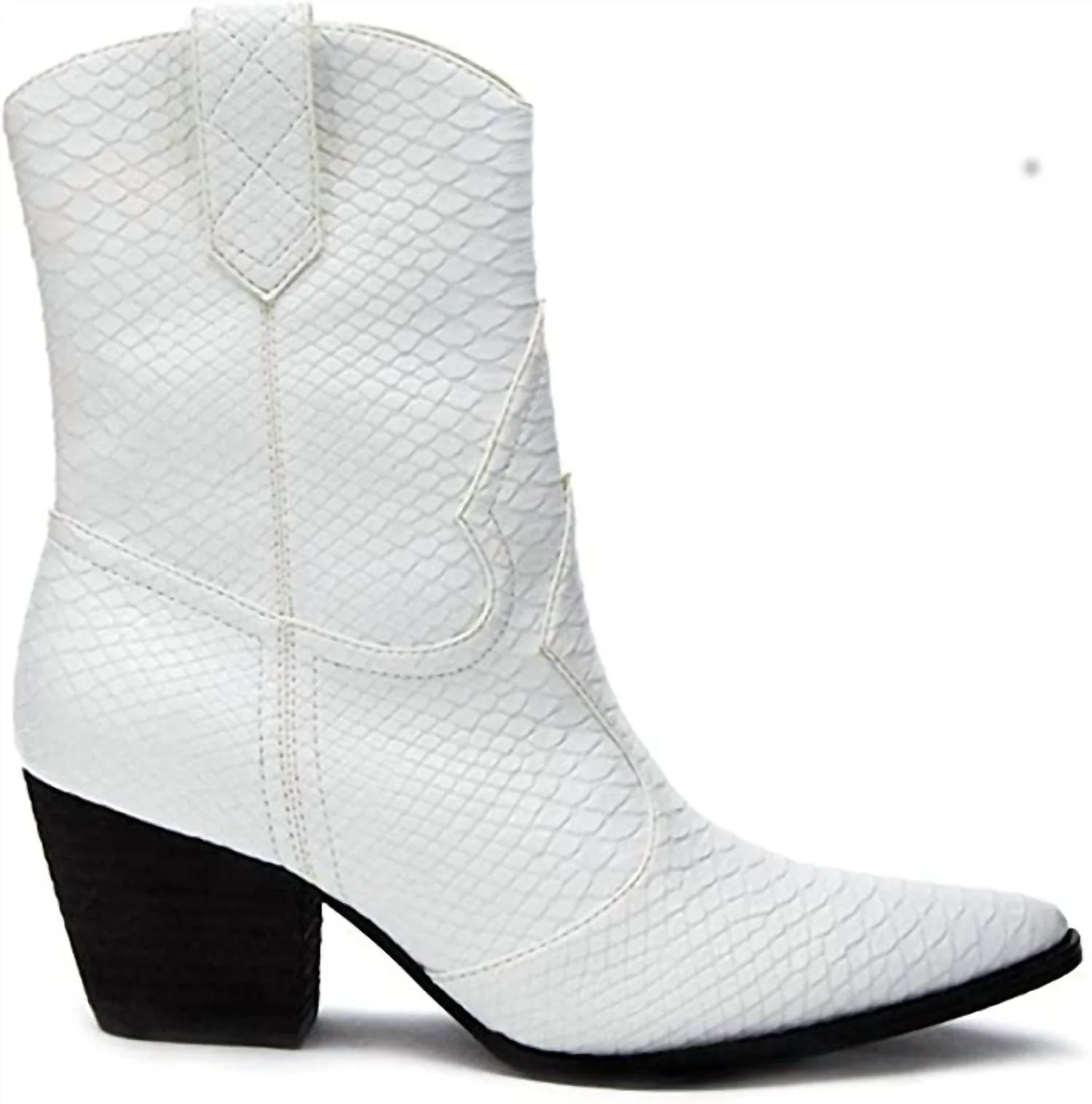 Bambi Boots In White Snake Skin - Image 2