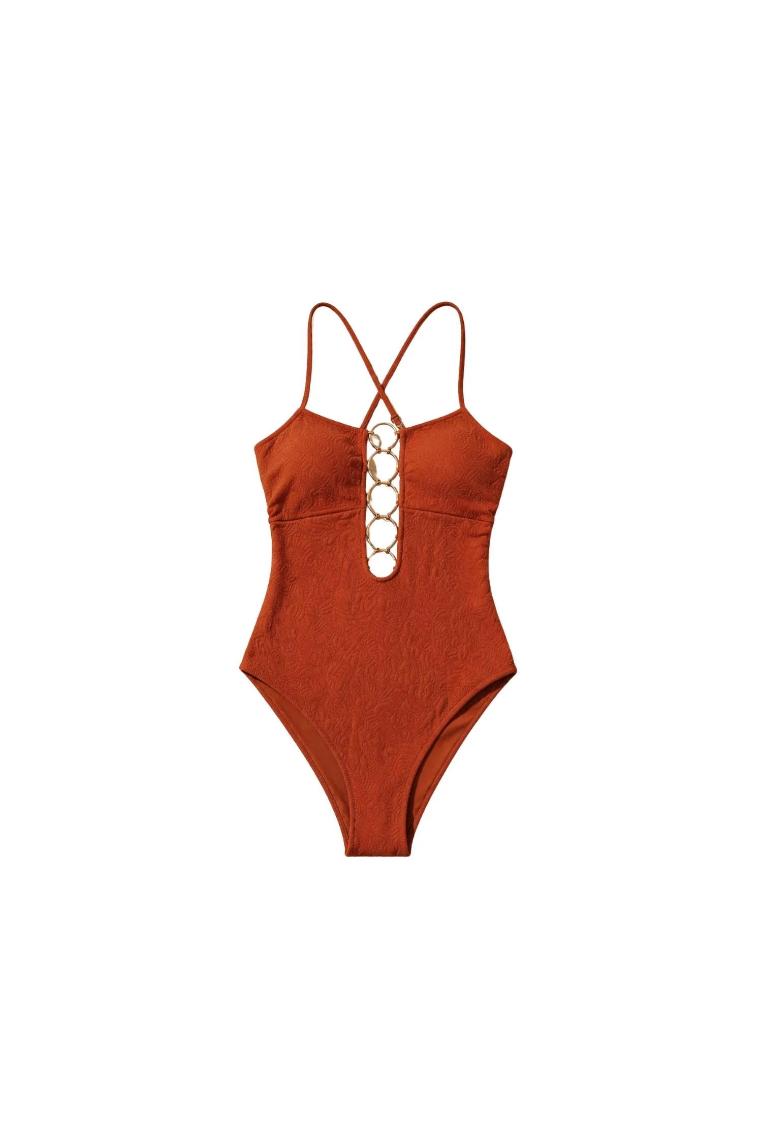 Bamboo Sands Halter Ring One Piece In Terracota - Image 5
