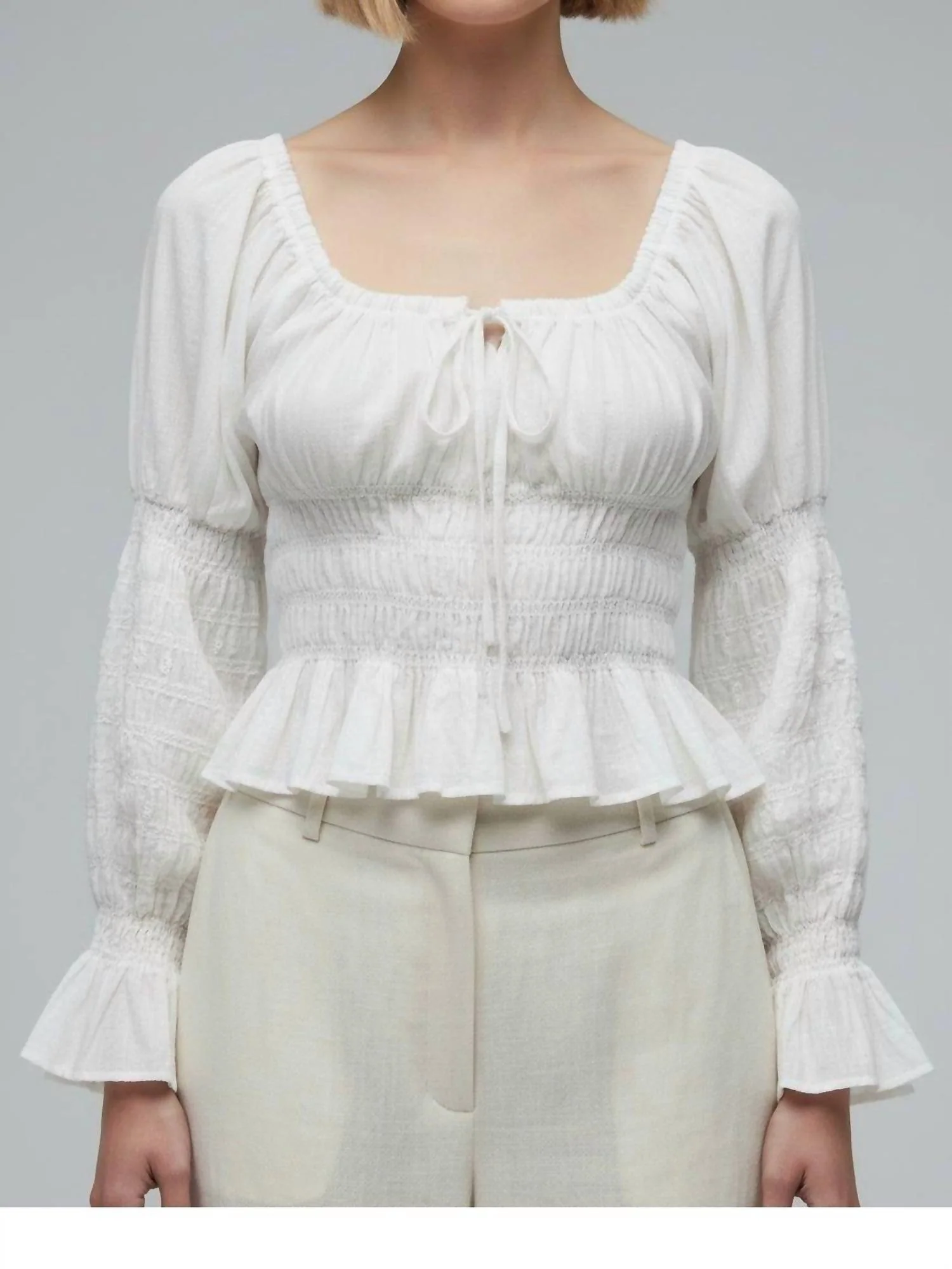 Baptisia Long Sleeve Top In Salt - Image 3