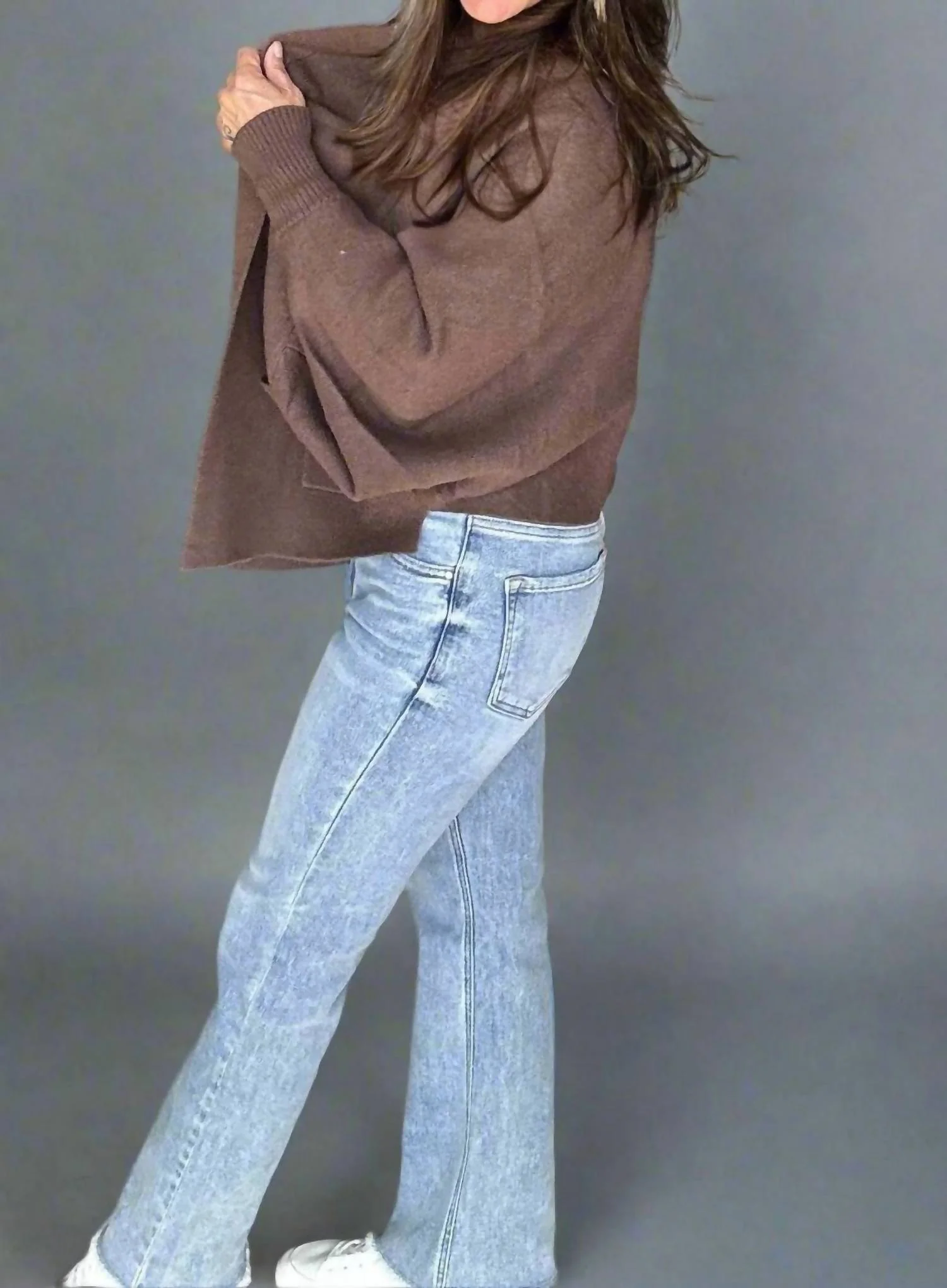 Batwing Sleeve Cardigan In Mocha - Image 3