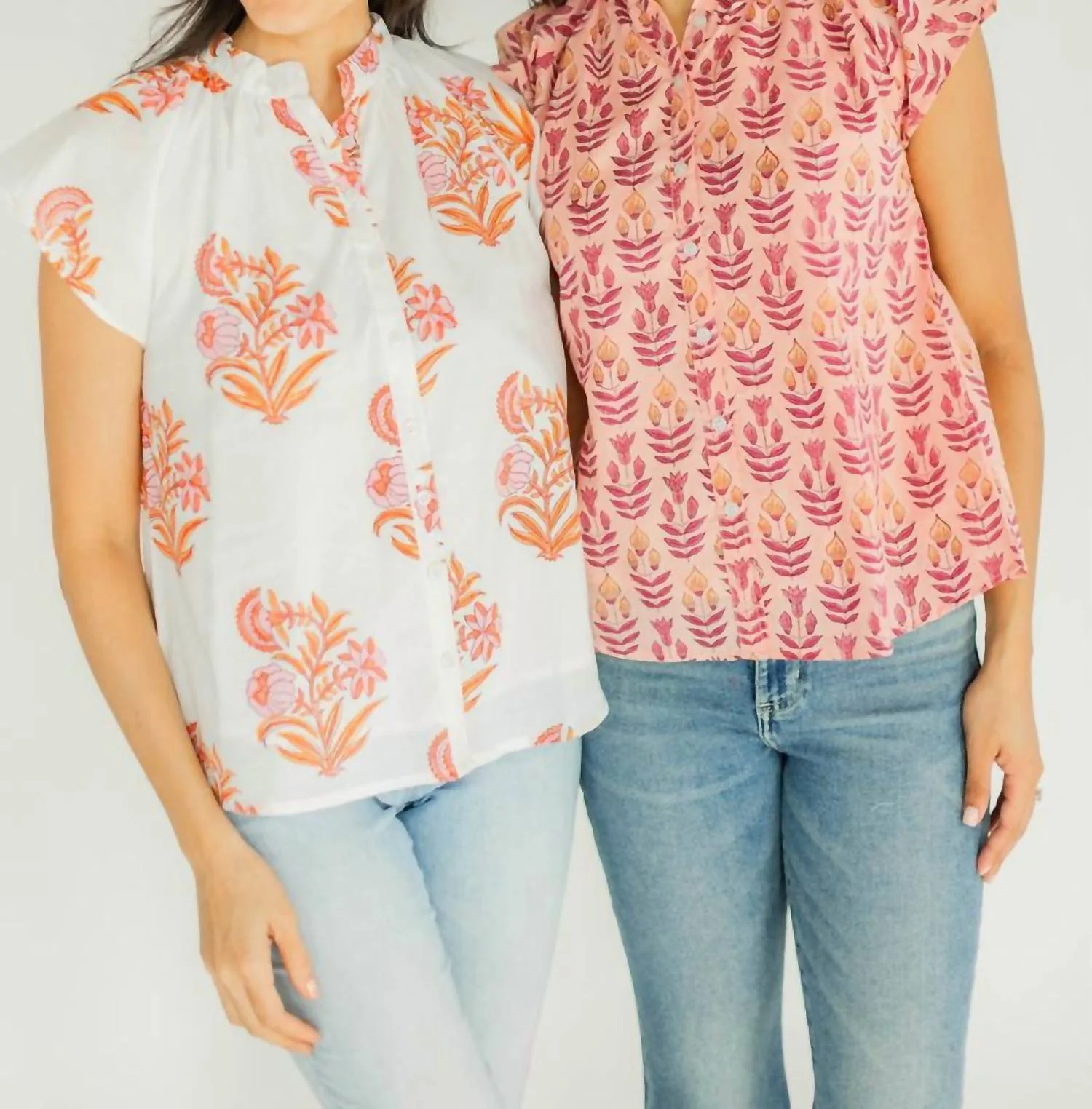 Bays Button Front Blouse In Emberglow - Image 3