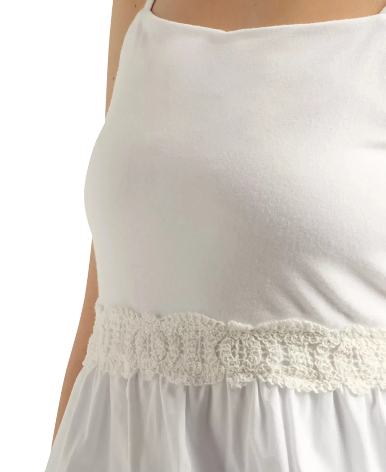Bcx Top Women's White Poplin Bubble Peplum Square Neck Blouse Preppy PAL119 - Image 3
