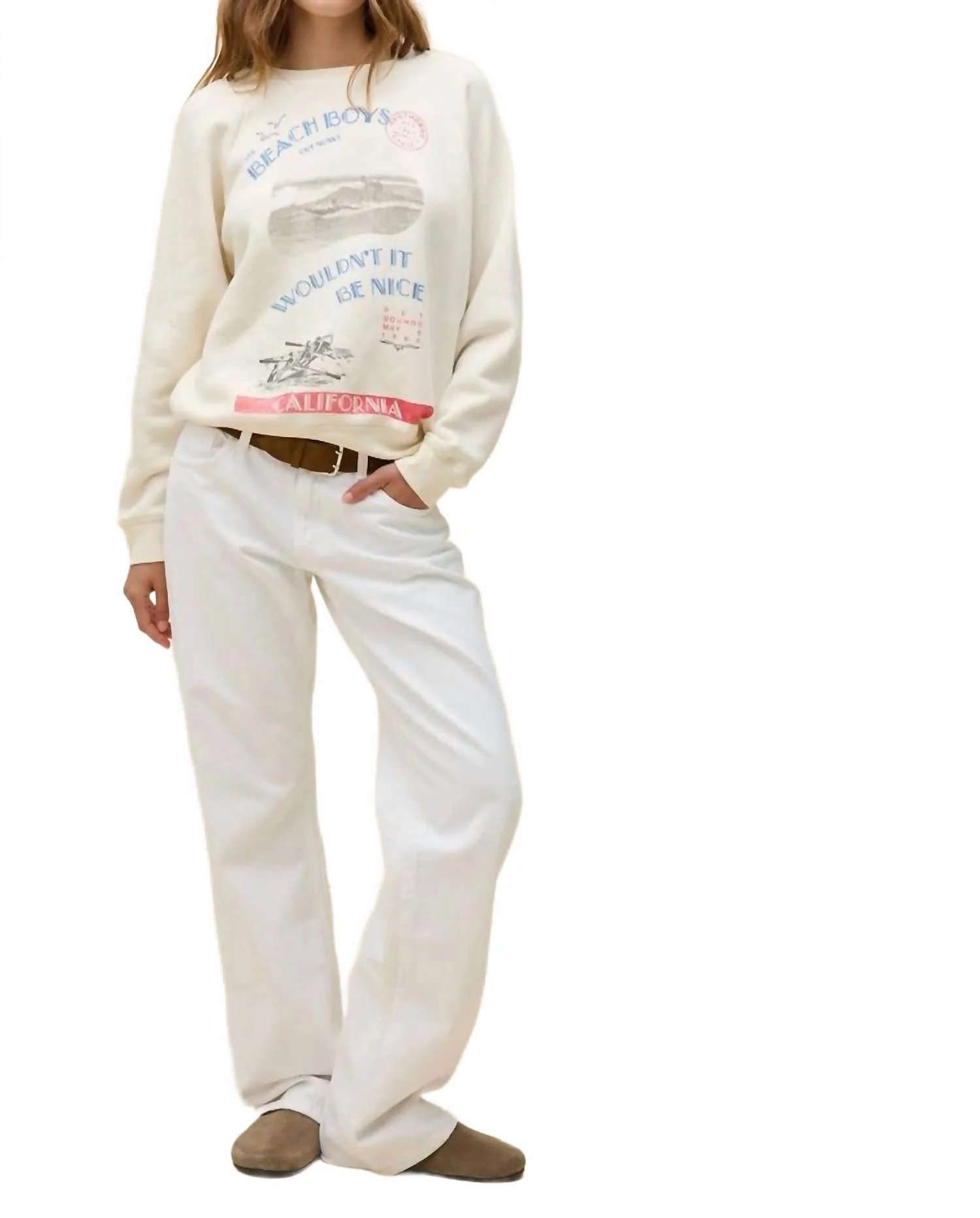 Beach Boys Wouldn't It Be Nice Vintage Raglan Sweatshirt In Stone