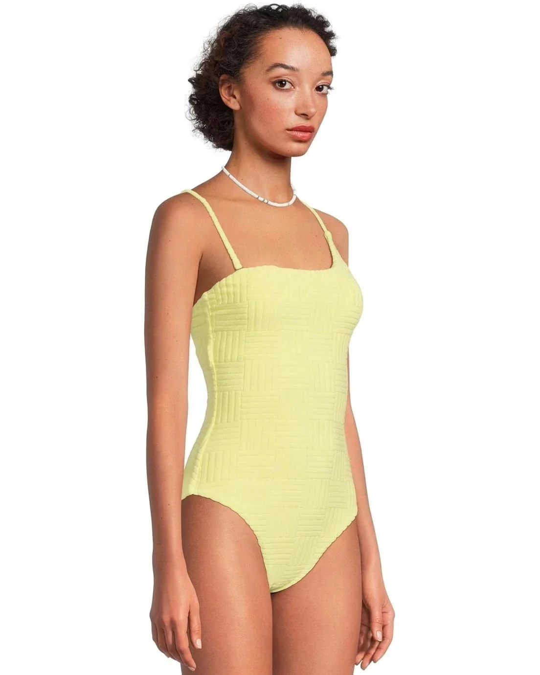 Beach Riot Athena Swimsuit Women's Yellow Textured One-Piece Beach JDM2612 - Image 2