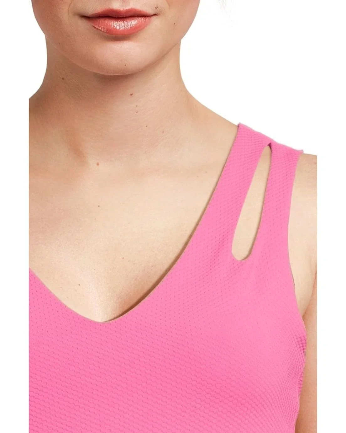 Beach Riot Evelina Top Women's Summer Strawberry Waffle Cut-Out V-Neck GBO1898 - Image 5