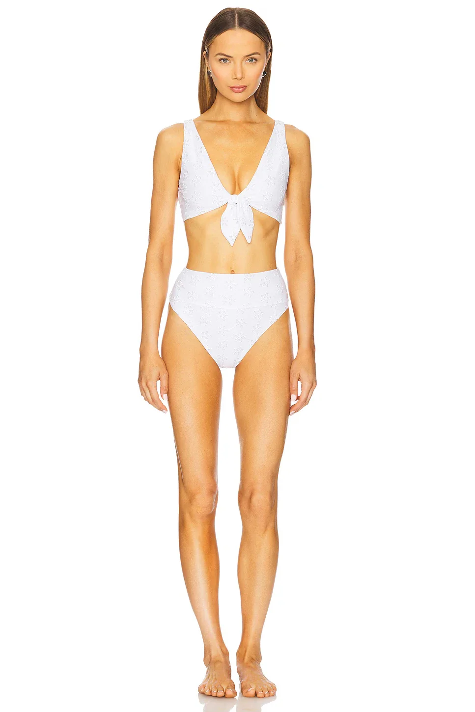 Beach Riot Hazel Bikini Bottoms Women's White Stretch High-Waisted JZZ771 - Image 4