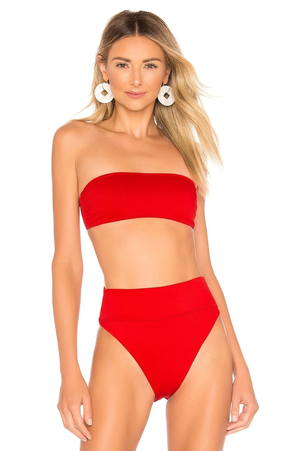 Beach Riot Kelsey Bikini Top Womens Red Stretch Removable Straps Beach JZZ792