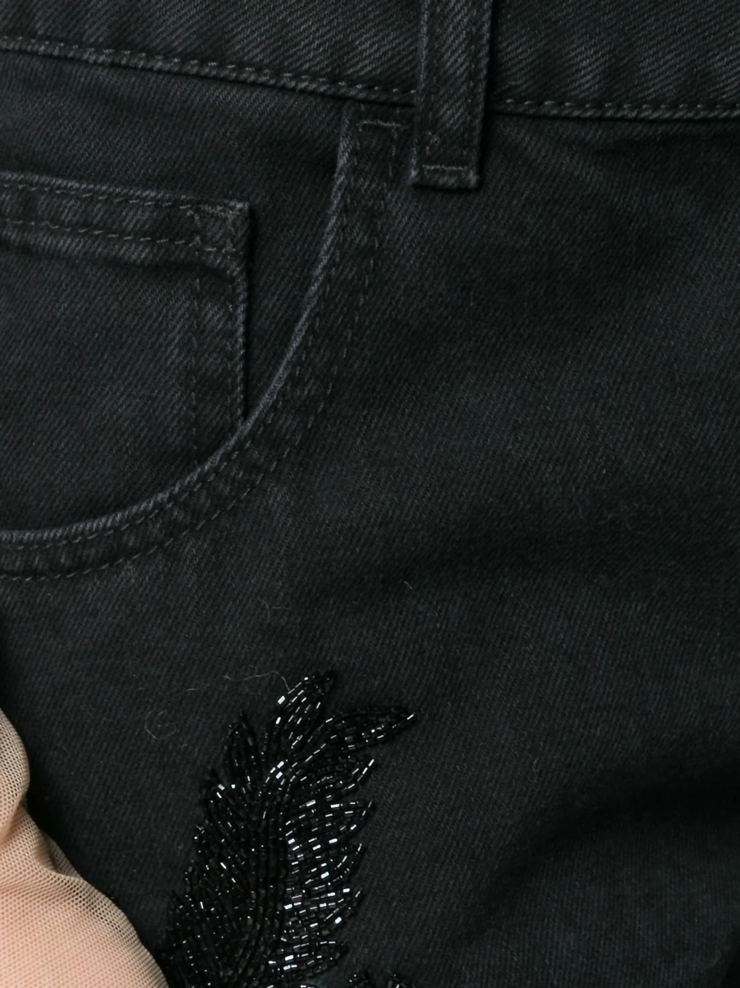 Beaded Boyfriend Jean In Black - Image 5