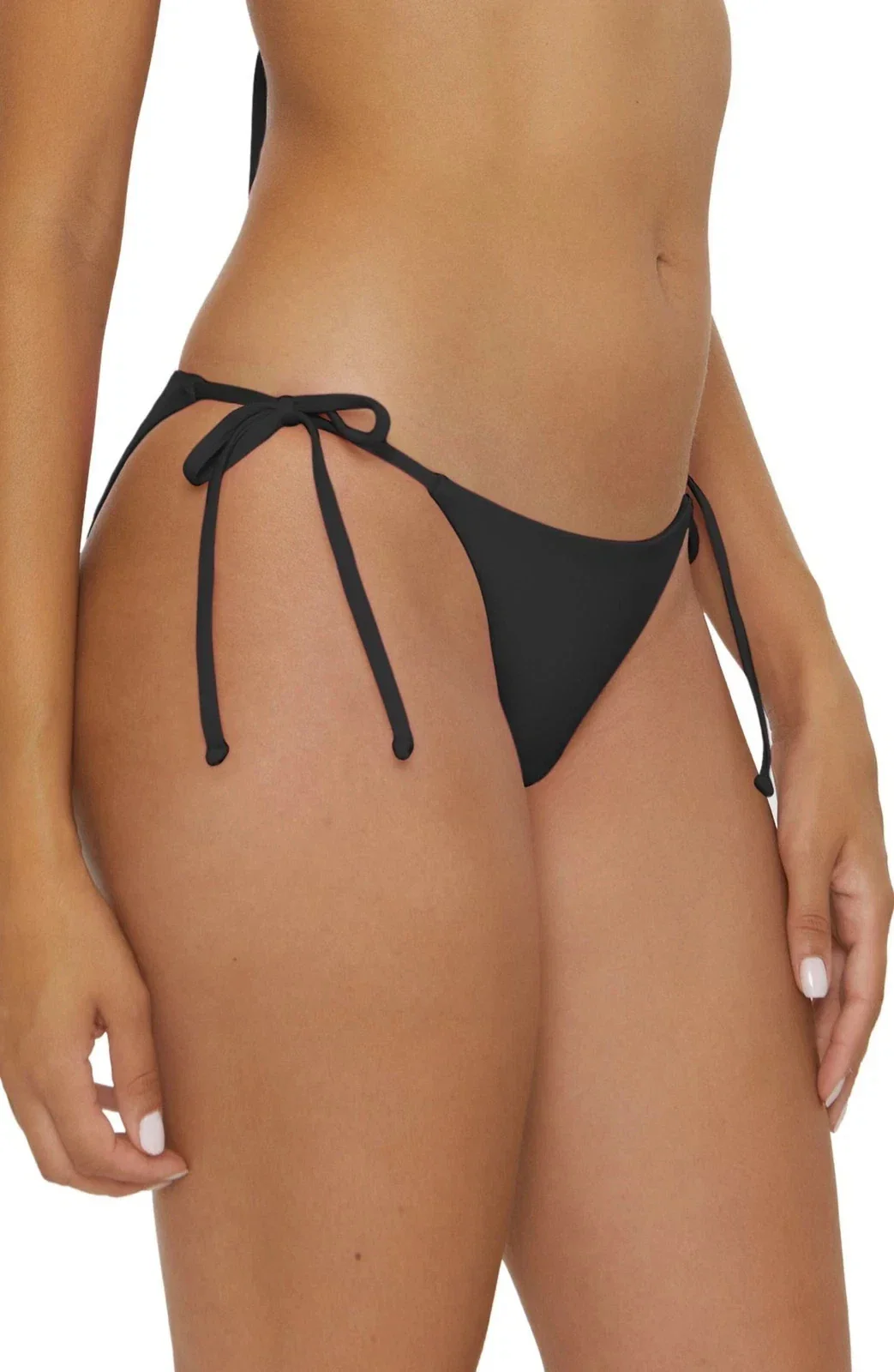 Becca by Rebecca Virtue Color Code Bikini Bottom Womens Black Side Tie JZZ954 - Image 4