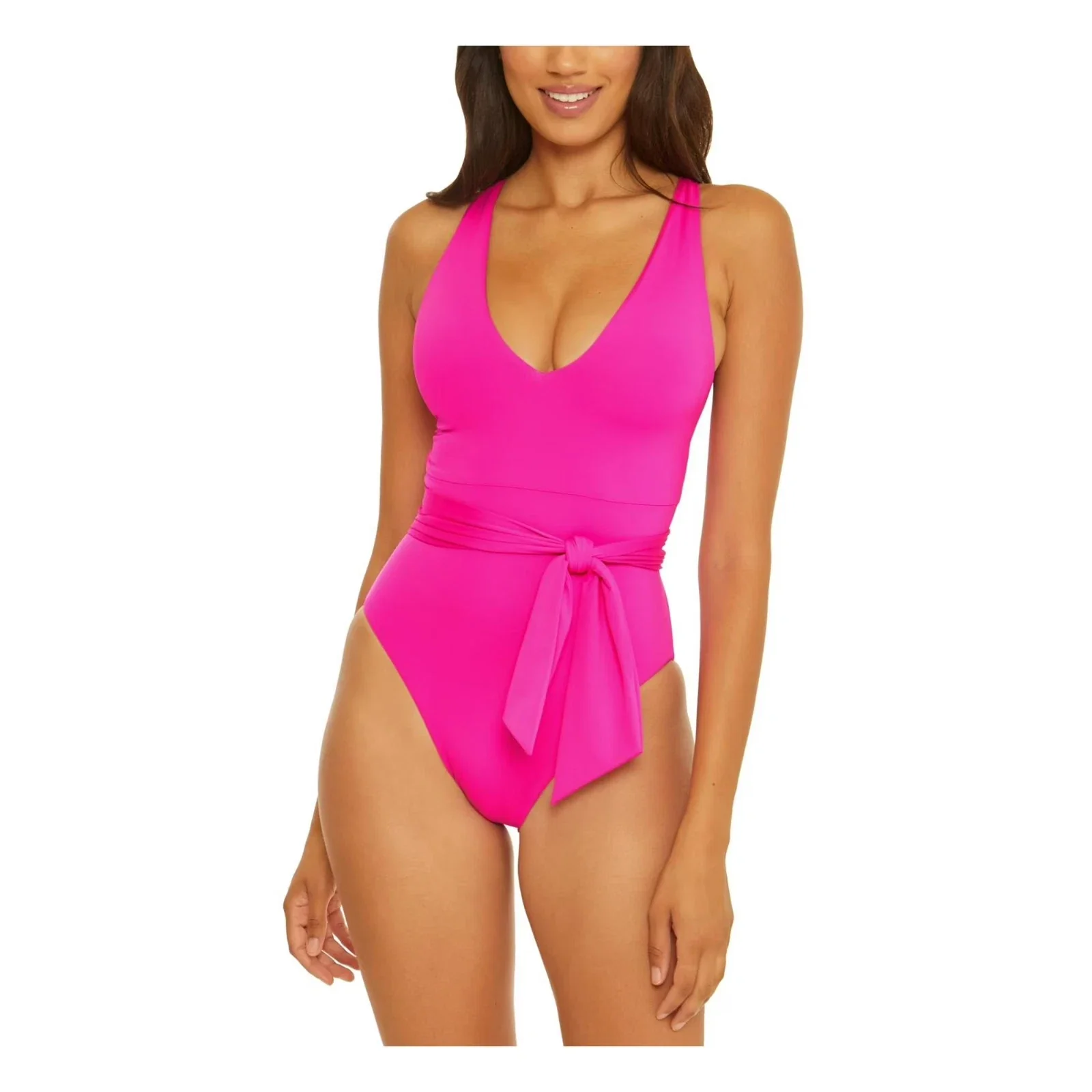 BECCA by Rebecca Virtue Santorini Kali One-Piece Womens Pink Belted GBO1827