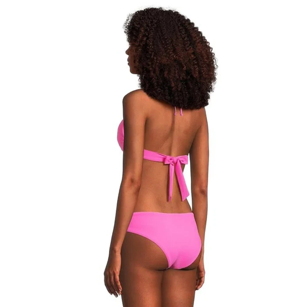 Becca Marble Canyon Bikini Top Women's Pink Stretch Mira Halter JZZ733 - Image 2