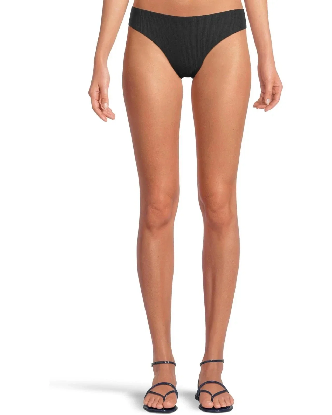 BECCA Modern Edge Rib Bottom Women's Black American Fit Swimwear JZZ989 - Image 4
