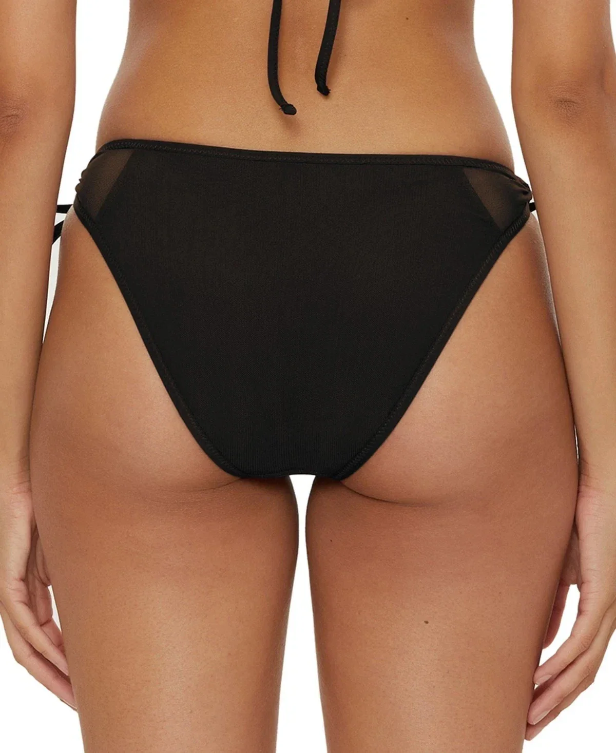 Becca Muse Bikini Bottom Womens Black Sheer Cut Out Emelia hipster JZZ718 - Image 5