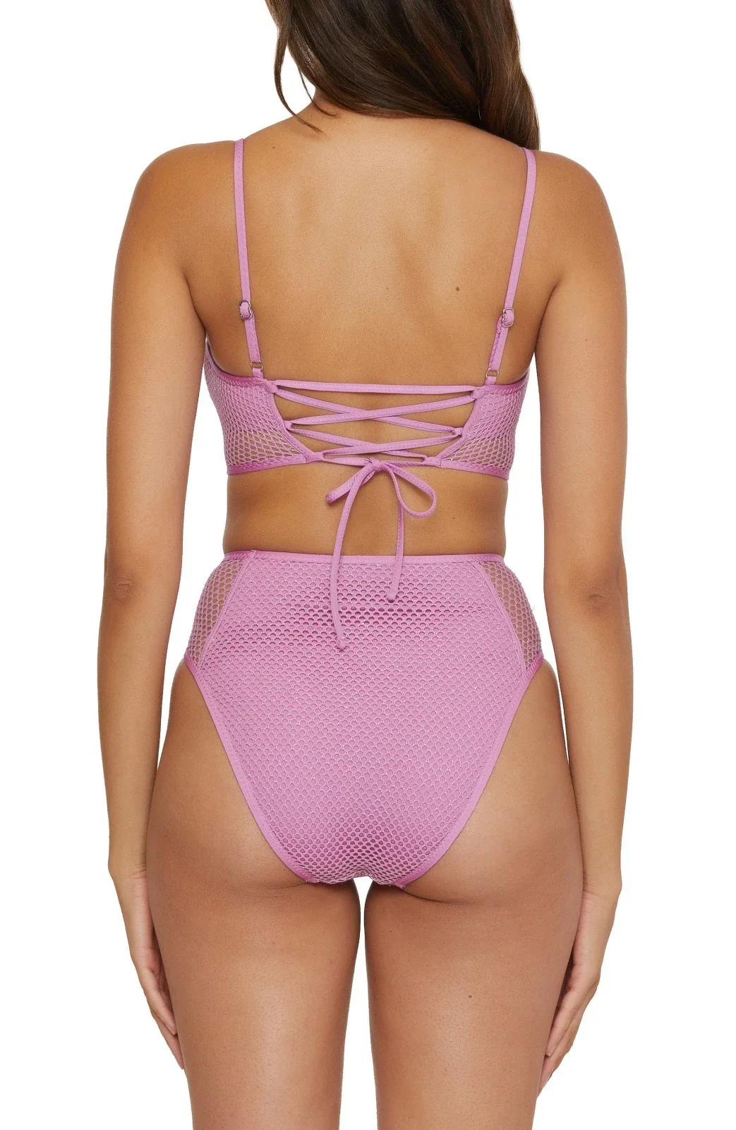 Becca Network Cami Bikini Top Women Malva Criss-Cross Tie Swimwear DSGL628 - Image 6