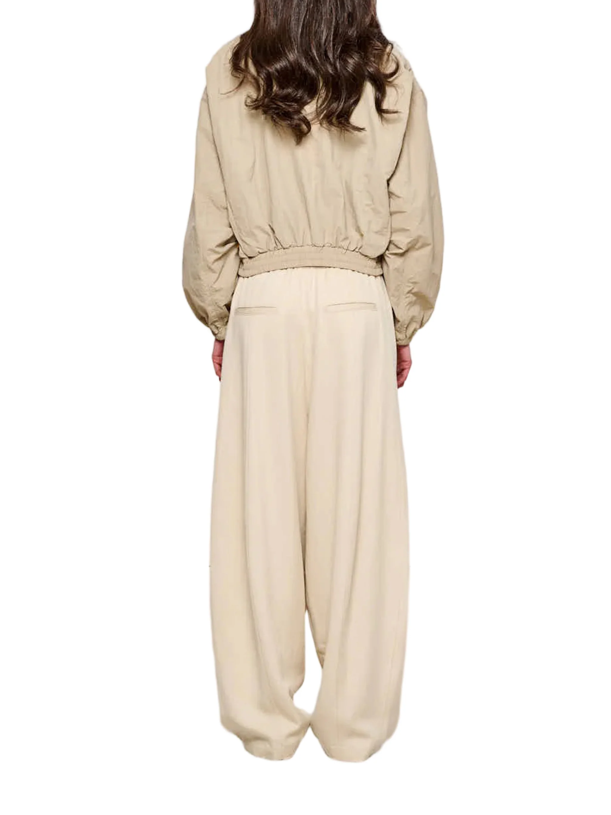 Beige Bomber Compact Nylon Bomber Jacket - Image 2