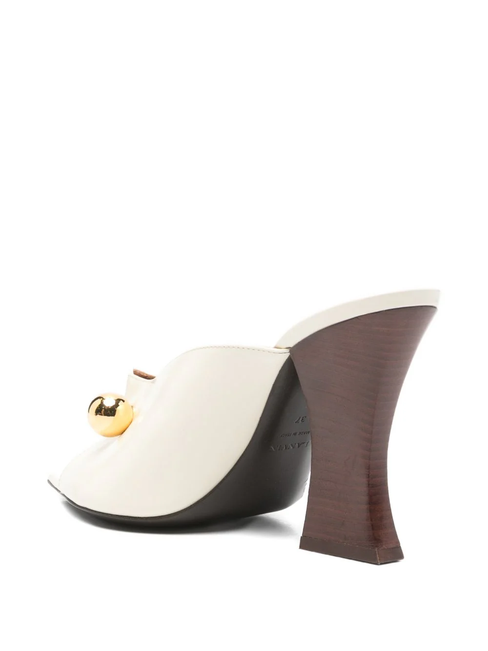 Beige Neutrals Gold Hardware Open Sandals - Image 3