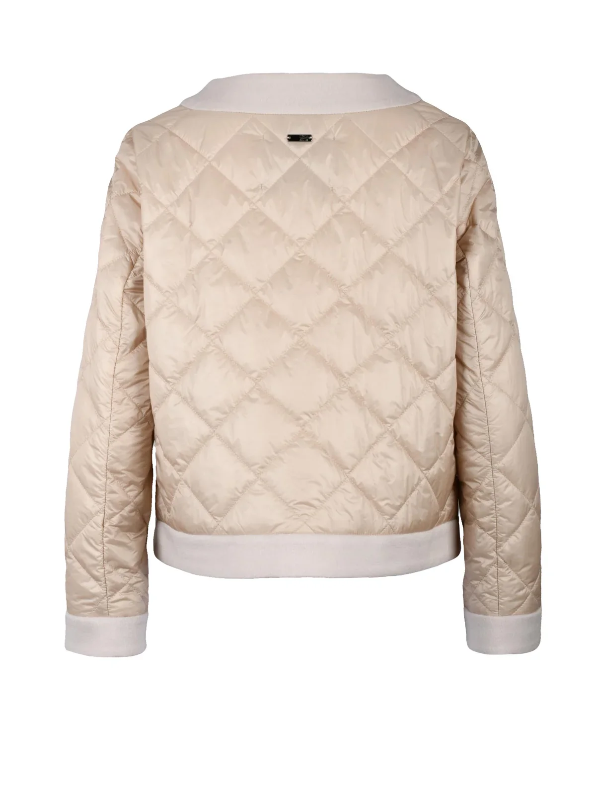 Beige Padded Wool Blend Zip-Up Coat - Image 2