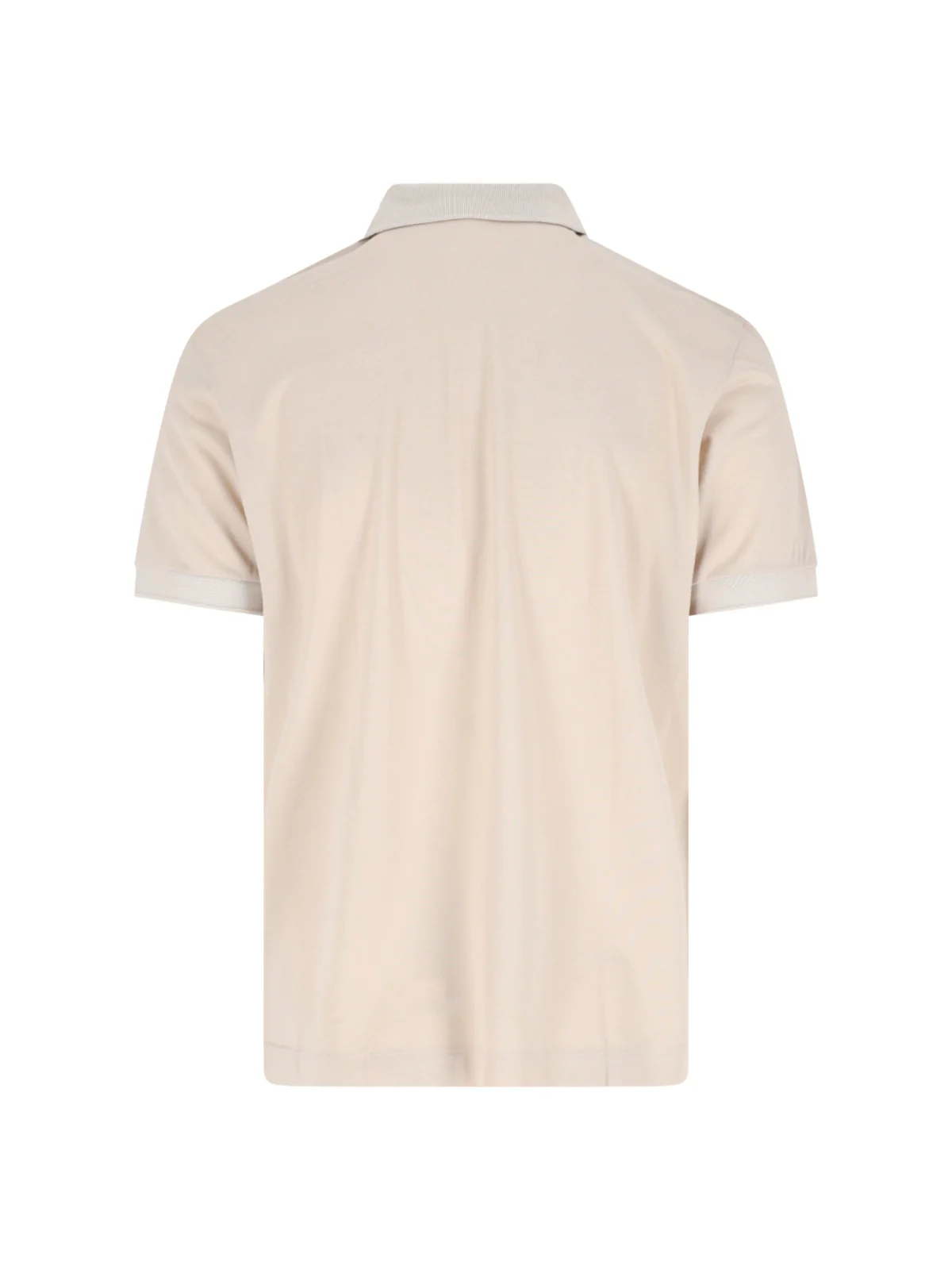 Beige Silk Piqué Classic Polo Shirt - Image 2