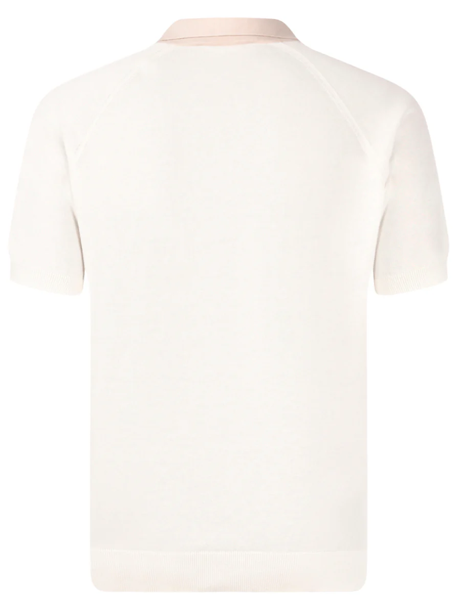 Beige V Neck Polo Shirt - Image 3
